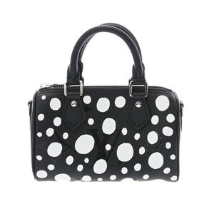 Louis Vuitton Nano Speedy Dot Black White Leather Handbag